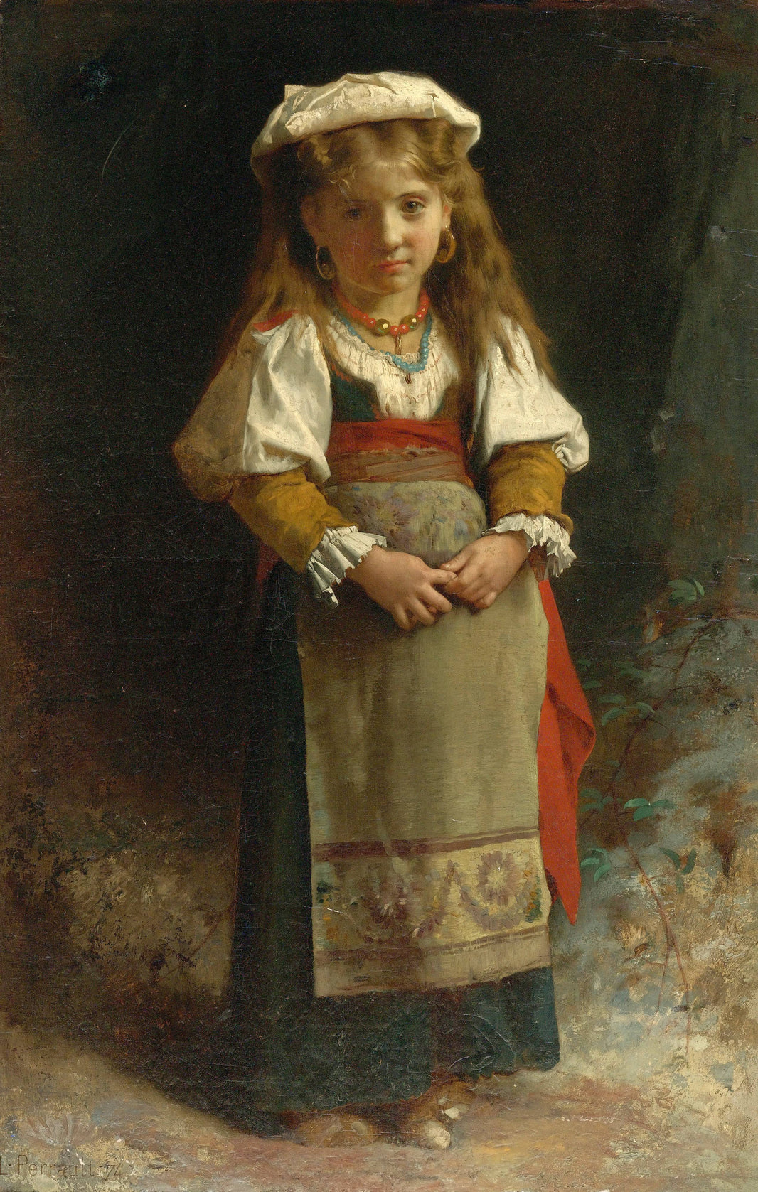 Portrait of a young girl by Léon Bazile Perrault, hand-painted portrait oil painting reproduction on canvas