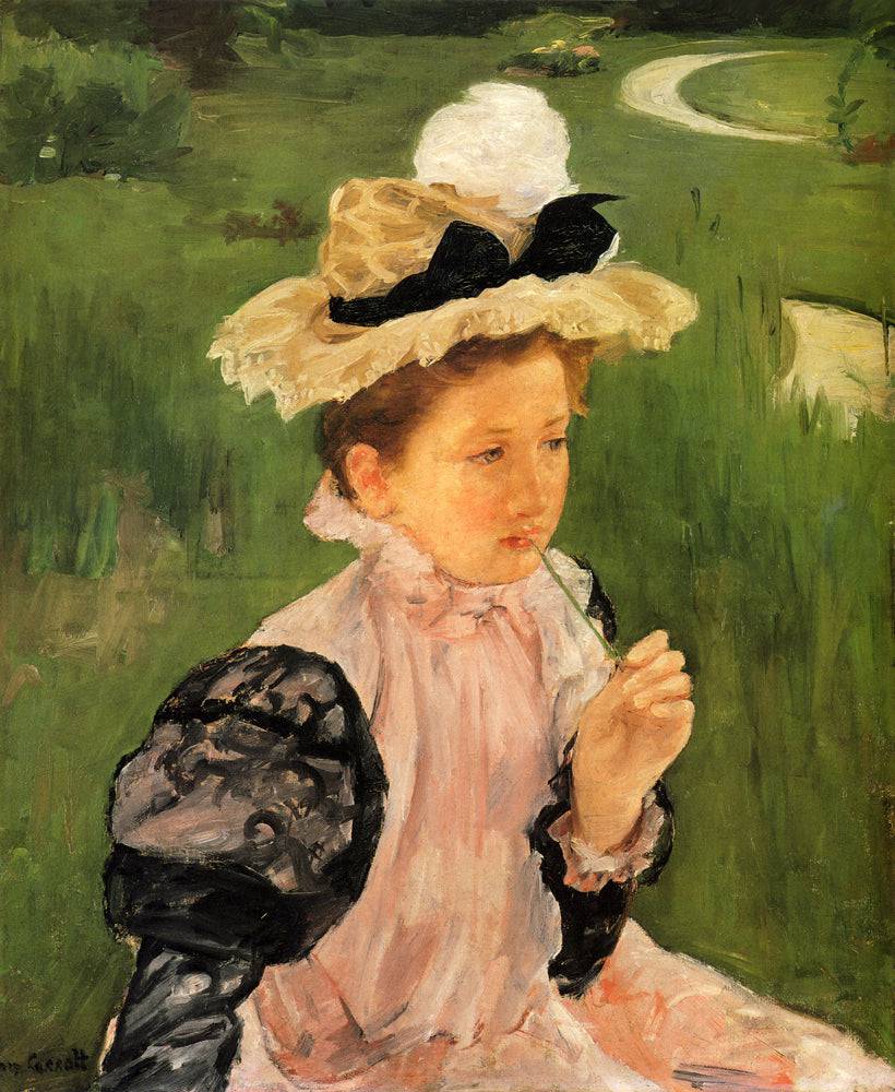 Portrait Of A Young Girl by Mary Cassatt, hand-painted portrait oil painting reproduction on canvas