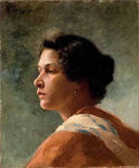Portrait of a young girl by Vincenzo Caprile — female oil painting wall art, Realism