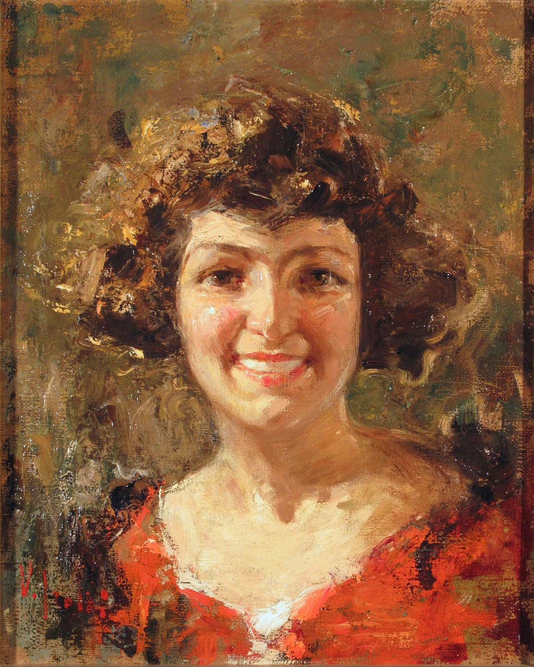 Portrait of a young girl by Vincenzo Irolli — hand-painted portrait oil painting reproduction on canvas