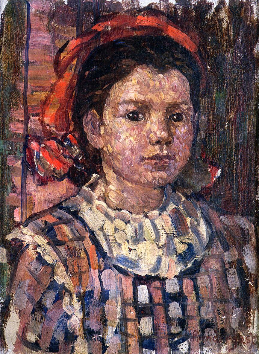 Portrait of a Young Girl by Maurice Prendergast, hand-painted portrait oil painting reproduction on canvas