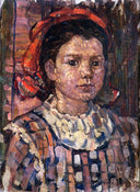 Portrait of a Young Girl by Maurice Prendergast — male oil painting wall art, Post Impressionism