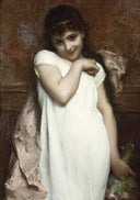 Portrait of a young lady by Adolphe Piot — female oil painting wall art, Academicism