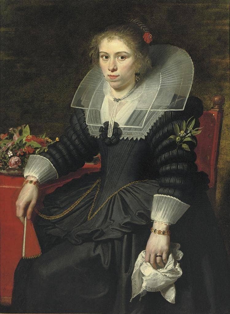Portrait of a young lady, said to be Comtesse de Ribaucourt by Cornelis de Vos — hand-painted portrait oil painting reproduction on canvas