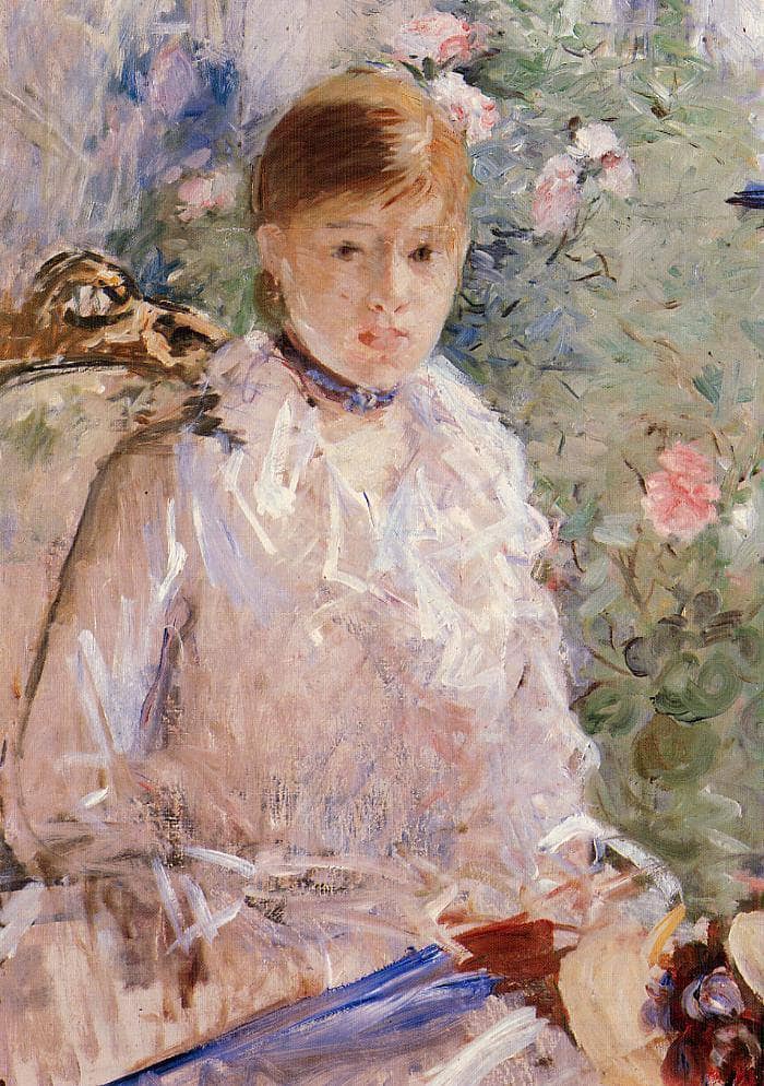 Portrait of a Young Lady by Berthe Morisot — hand-painted portrait oil painting reproduction on canvas
