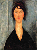 Portrait of a Young Woman by Amedeo Modigliani — male oil painting wall art, Expressionism