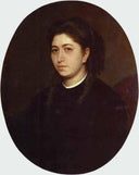 Portrait of a Young Woman Dressed in Black Velvet by Ivan Kramskoy — male oil painting wall art, Realism