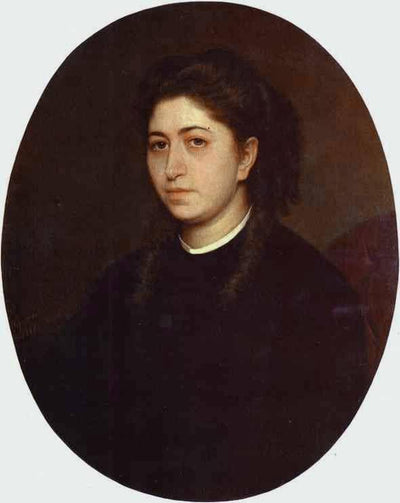 Portrait of a Young Woman Dressed in Black Velvet in study
