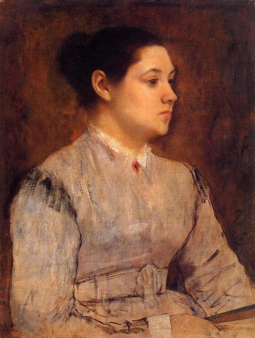 Portrait of a Young Woman by Edgar Degas — hand-painted portrait oil painting reproduction on canvas