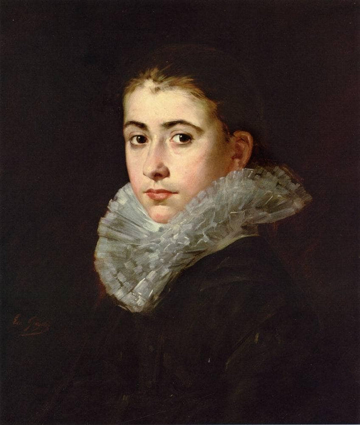 Portrait of a Young Woman by Eva Gonzales — hand-painted portrait oil painting reproduction on canvas