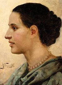 Portrait of a Young Woman by Henryk Siemiradzki — hand-painted portrait oil painting reproduction on canvas