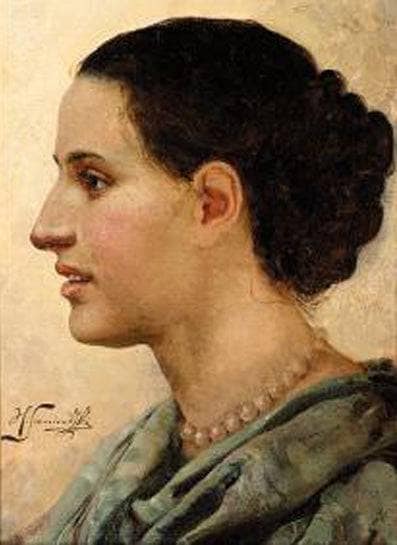 Portrait of a Young Woman by Henryk Siemiradzki — hand-painted portrait oil painting reproduction on canvas