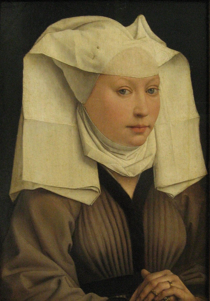 Portrait of a Young Woman in a Pinned Hat by Rogier van der Weyden — hand-painted portrait oil painting reproduction on canvas