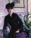 Portrait of a Young Woman in an Interior by Gustave Caillebotte — male oil painting wall art, Impressionism