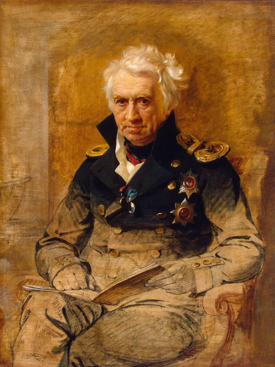 Portrait of Admiral Alexander S. Shishkov by George Dawe — hand-painted portrait oil painting reproduction on canvas