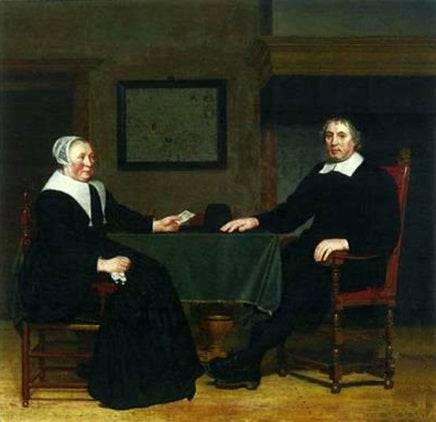 Portrait of Adriaen Corver and His Wife Rijckje Theulingh - Michiel van Musscher