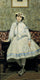 Portrait of Alaide Banti in White Dress in kitchen