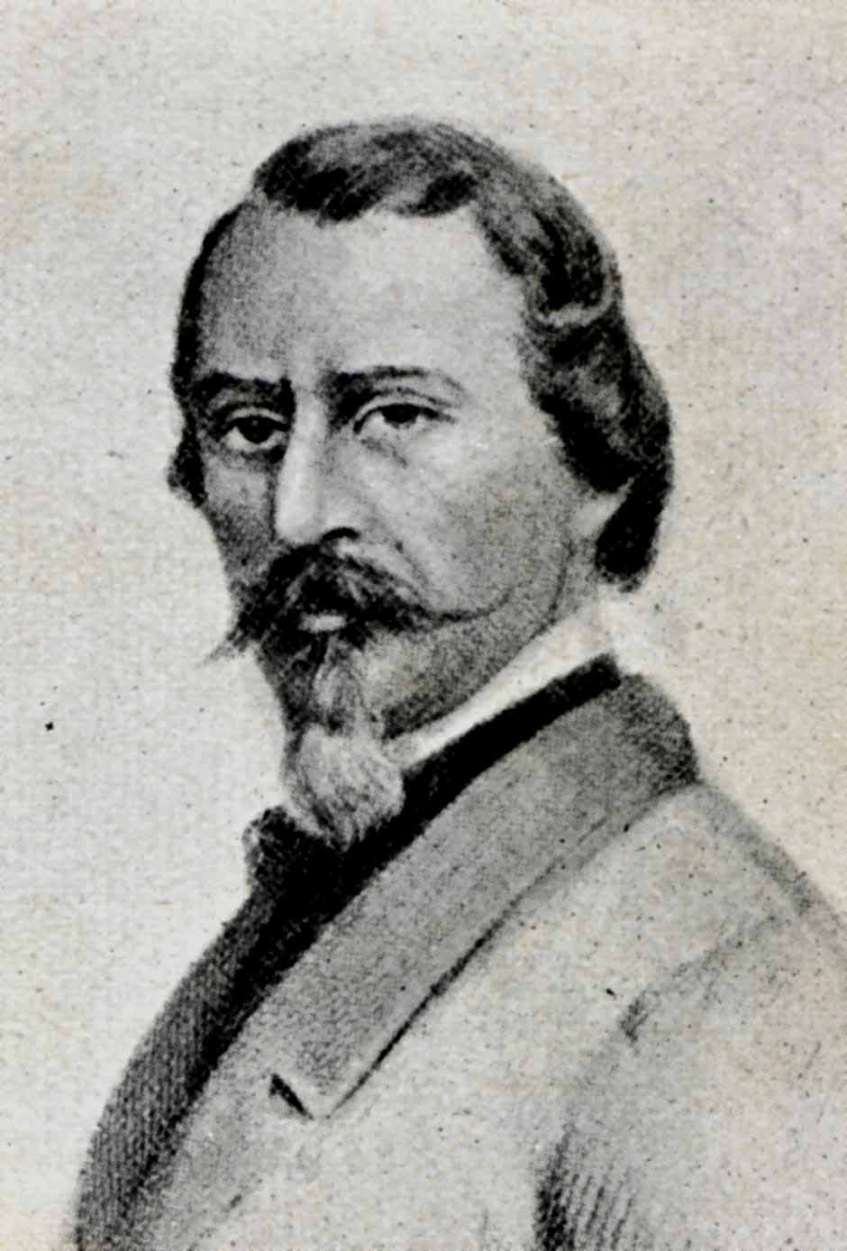 Portrait of Aleardo Aleardi by Domenico Induno — hand-painted portrait oil painting reproduction on canvas