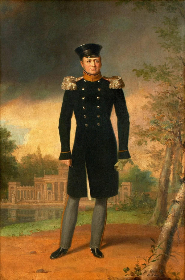 Portrait of Alexander I of Russia Against the Palace on the Water in Warsaw