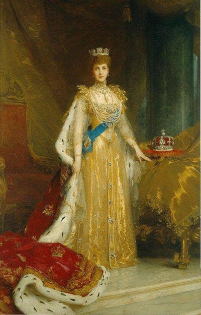 Portrait of Alexandra of Denmark in modern living room