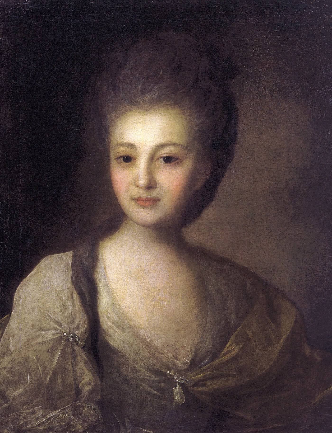 Portrait of Alexandra Struiskaya - Fyodor Rokotov