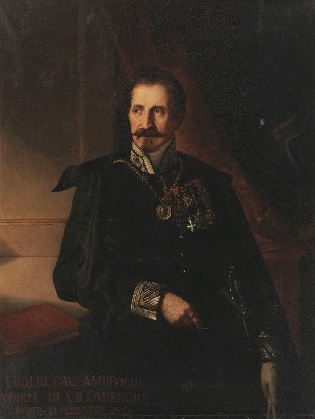 Portrait of Ambrogio Uboldi Di Villareggio by Carlo De Notaris — hand-painted portrait oil painting reproduction on canvas