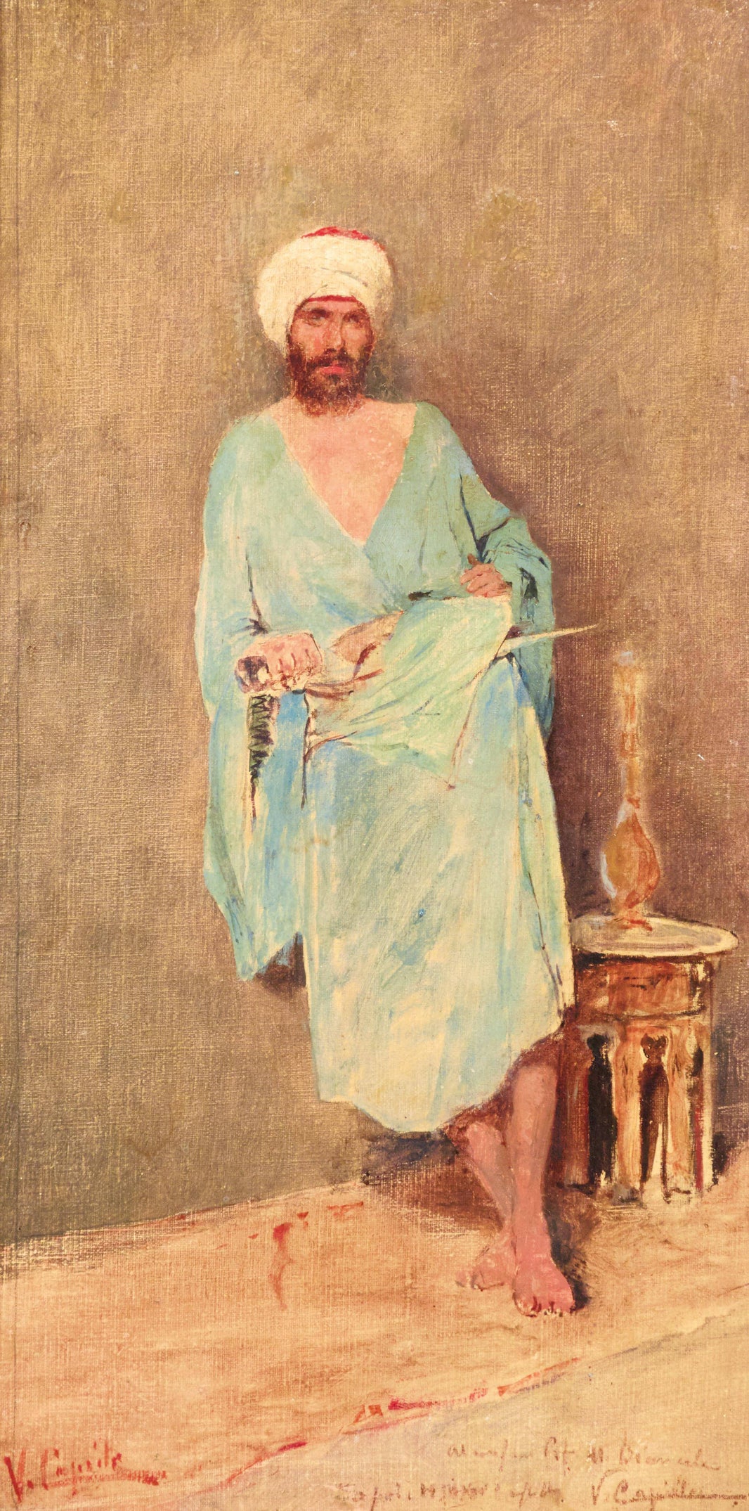 Portrait of an Arab by Vincenzo Caprile, hand-painted portrait oil painting reproduction on canvas
