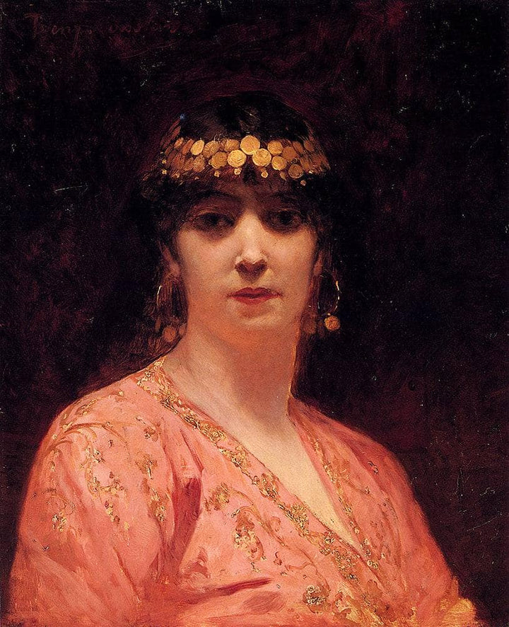 Portrait of An Arab Woman by Benjamin Constant — hand-painted portrait oil painting reproduction on canvas