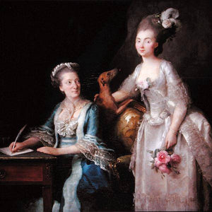 Portrait of an elderly lady with her daughter