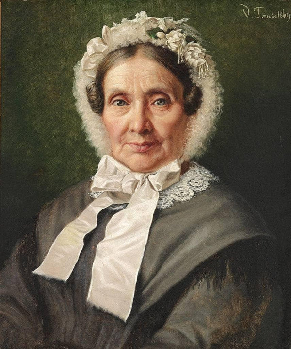 Portrait of an elderly woman with a bonnet