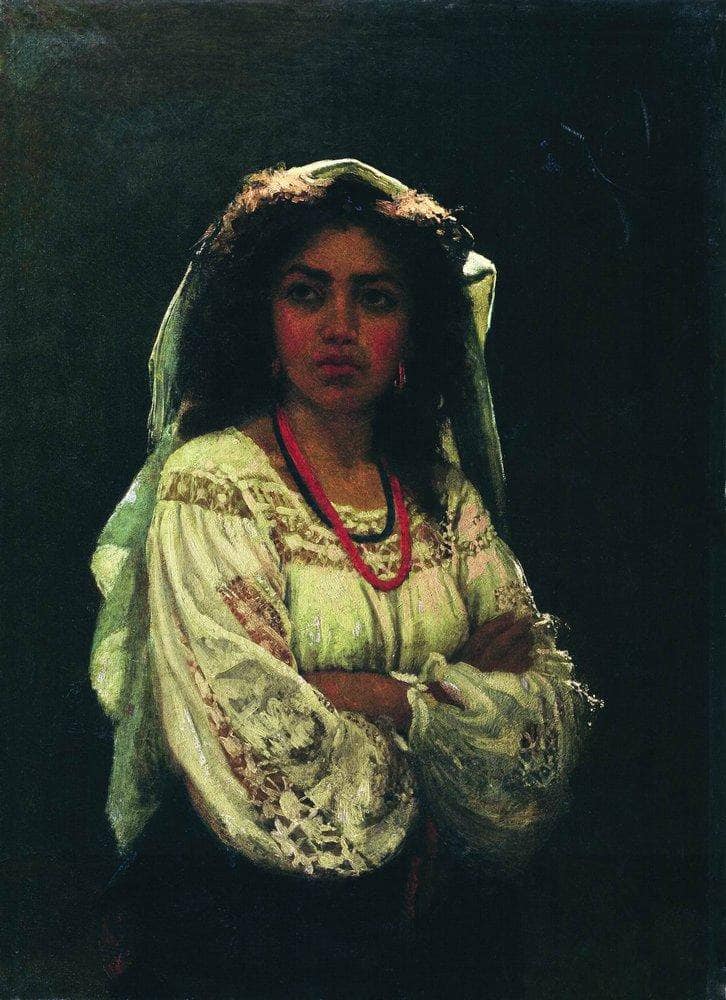 Portrait of an Italian woman by Ilya Repin — hand-painted portrait oil painting reproduction on canvas