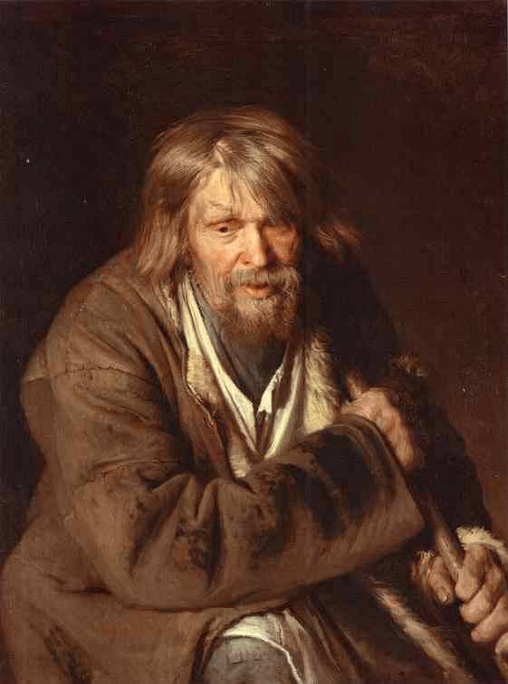 Portrait of an Old Peasant (study) on gallery wrap