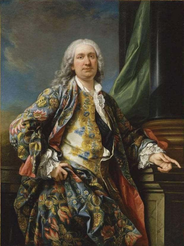 Portrait of an unknown in the reign of Louis XV by Charles-Andre van Loo (Carle van Loo) — hand-painted portrait oil painting reproduction on canvas