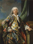 Portrait of an unknown in the reign of Louis XV by Charles-Andre van Loo (Carle van Loo) — male oil painting wall art, Rococo