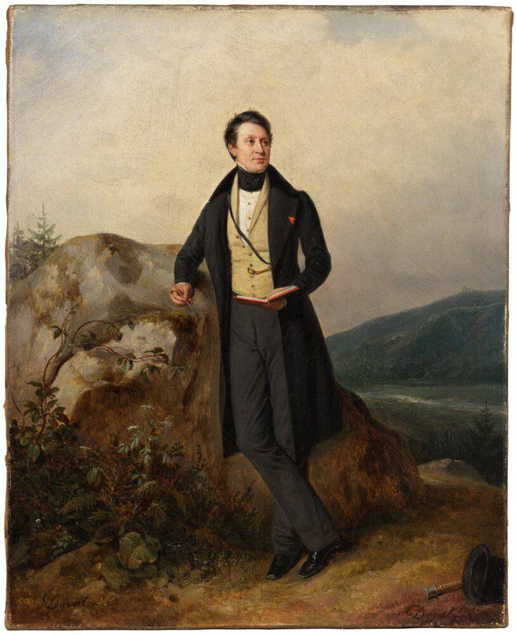 Portrait of An Unknown Man in a Landscape - Pierre Duval Le Camus