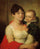 Portrait of an unknown with a child in bedroom