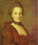 Portrait of an Unknown Woman in a Red Dress by Fyodor Rokotov — male oil painting wall art, Rococo