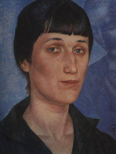 Portrait of Anna Akhmatova by Kuzma Petrov-Vodkin — oil painting reproduction