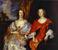Portrait of Anna Dalkeith, Countess of Morton, and Lady Anna Kirk by Anthony van Dyck — hand-painted portrait oil painting reproduction on canvas