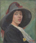 Portrait of Anna Masheva by Georgi Mashev — female oil painting wall art, Post Impressionism