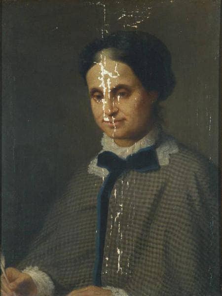 Portrait of Antonietta Mantegazza Schrank by Carlo De Notaris — hand-painted portrait oil painting reproduction on canvas