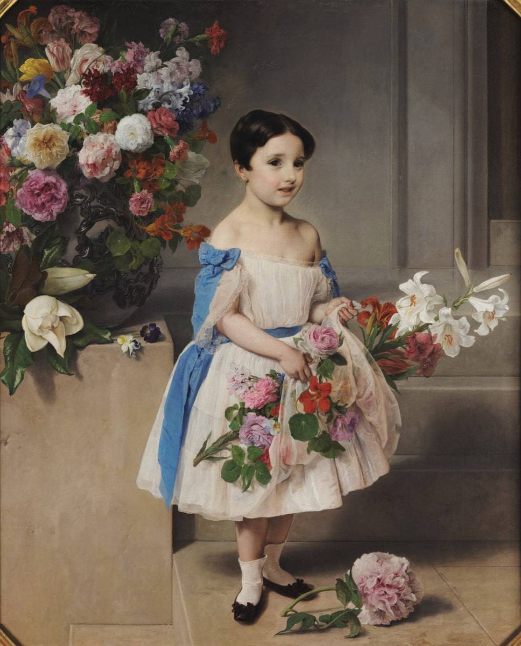 Portrait of Antonietta Negroni Prati Morosini as a child by Francesco Hayez, hand-painted portrait oil painting reproduction on canvas
