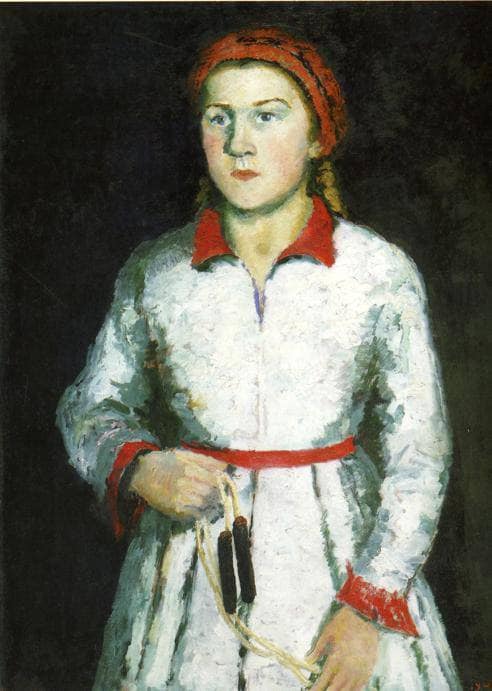Portrait of Artist s Daughter by Kazimir Malevich — hand-painted portrait oil painting reproduction on canvas