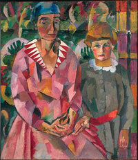Portrait of Artist's Wife and Daughter by Aristarkh Lentulov — hand-painted portrait oil painting reproduction on canvas