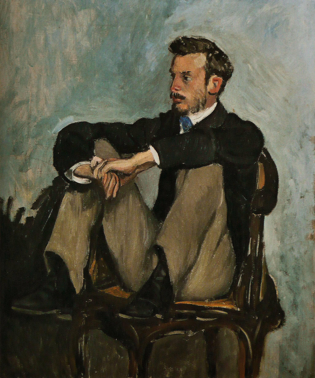 Portrait of Auguste Renoir by Frederic Bazille — hand-painted portrait oil painting reproduction on canvas