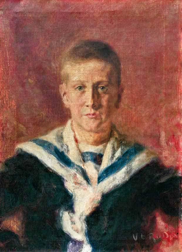 Portrait of Bruno Veneziani by Umberto Veruda — hand-painted portrait oil painting reproduction on canvas