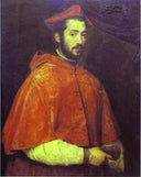 Portrait of Cardinal Alessandro Farnese by Titian — male oil painting wall art, Mannerism Late Renaissance
