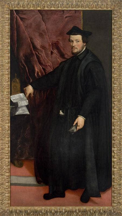 Portrait of Cardinal Cristoforo Madruzzo in modern living room