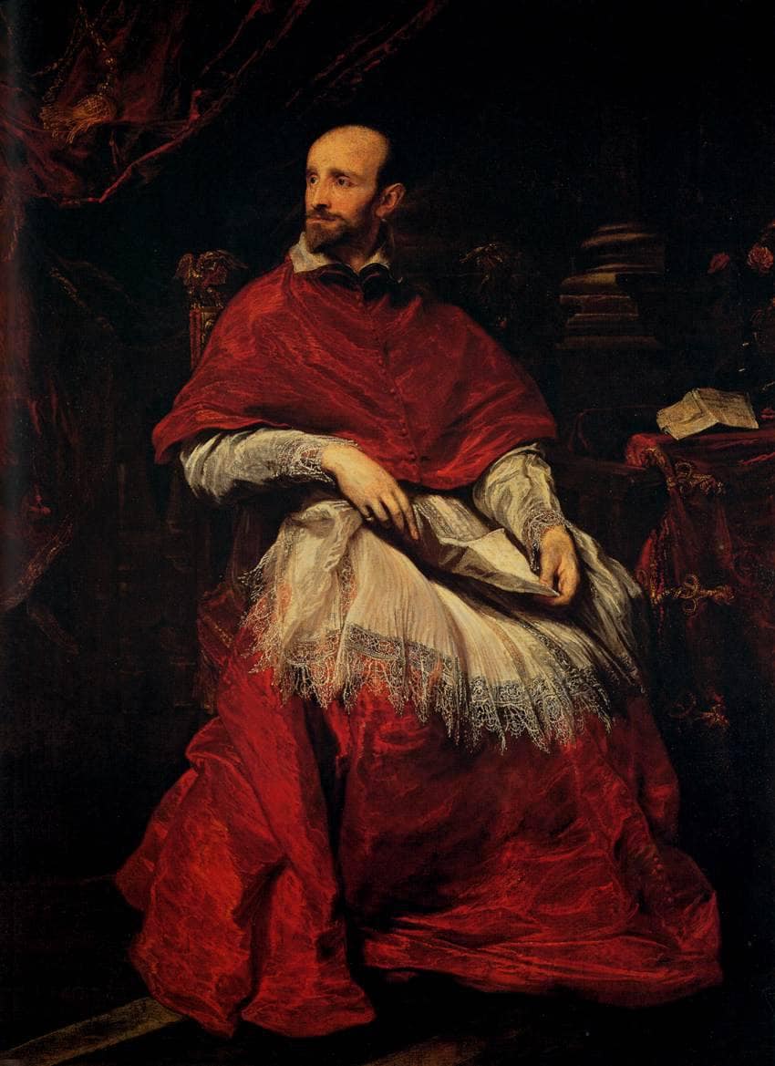 Portrait of Cardinal Guido Bentivoglio by Anthony van Dyck — hand-painted portrait oil painting reproduction on canvas