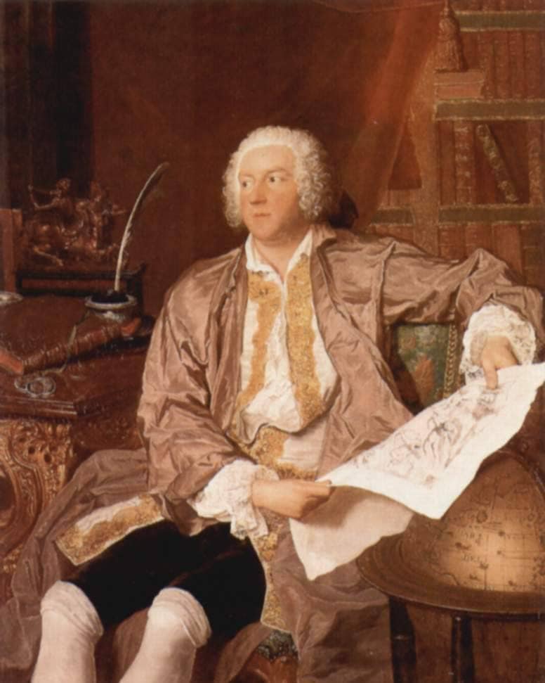 Portrait of Carl Gustaf Tessin by Francois Boucher — hand-painted portrait oil painting reproduction on canvas